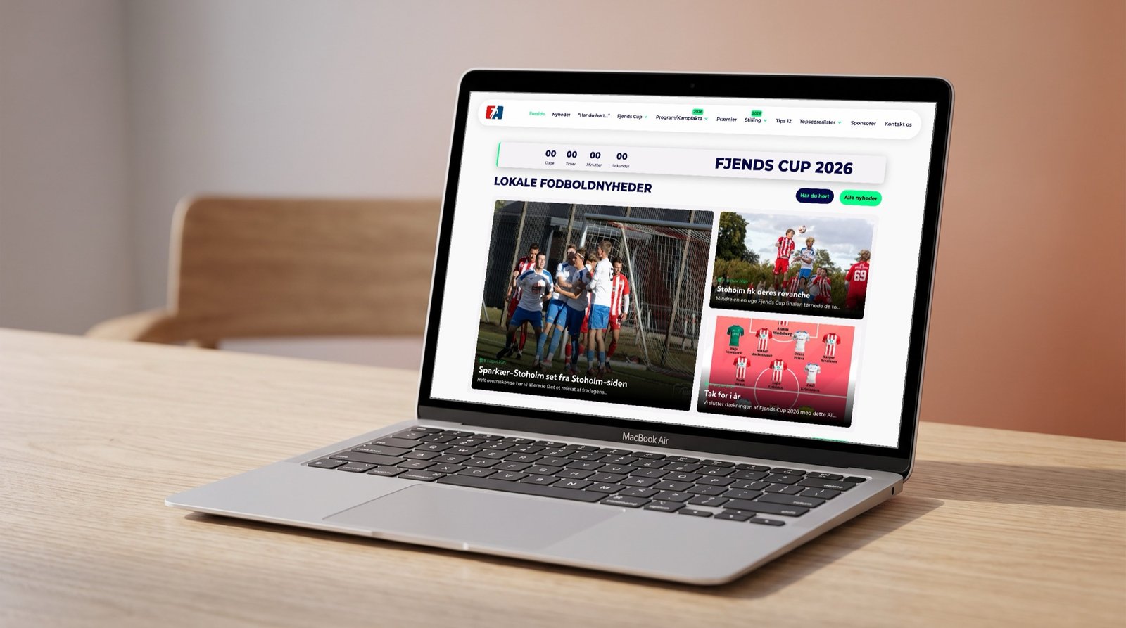 Hjemmeside til Fjends Cup — lokal fodboldturnering
