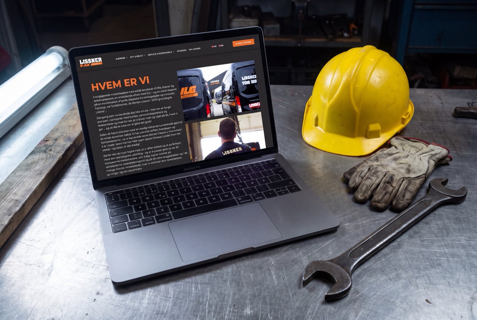 Lissner – om virksomheden vist på MacBook