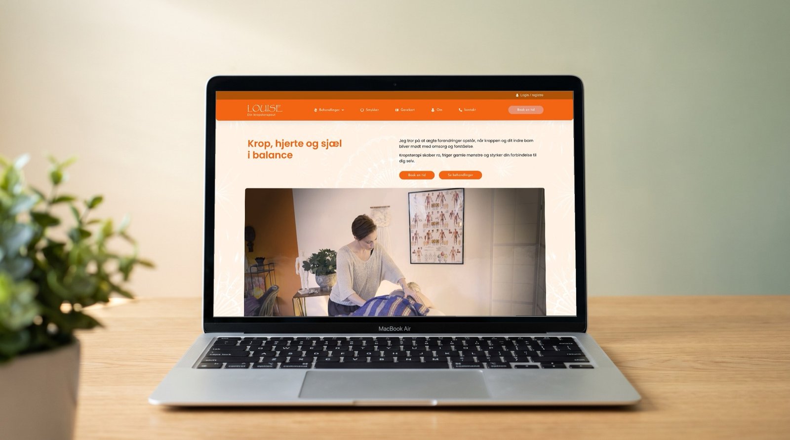 Hjemmeside til Louise Kropsterapeut — behandlerklinik
