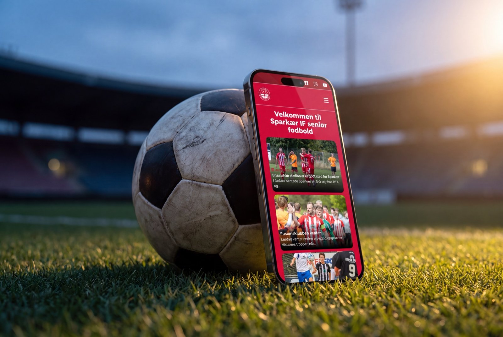 Sparkær IF – mobilvisning på iPhone